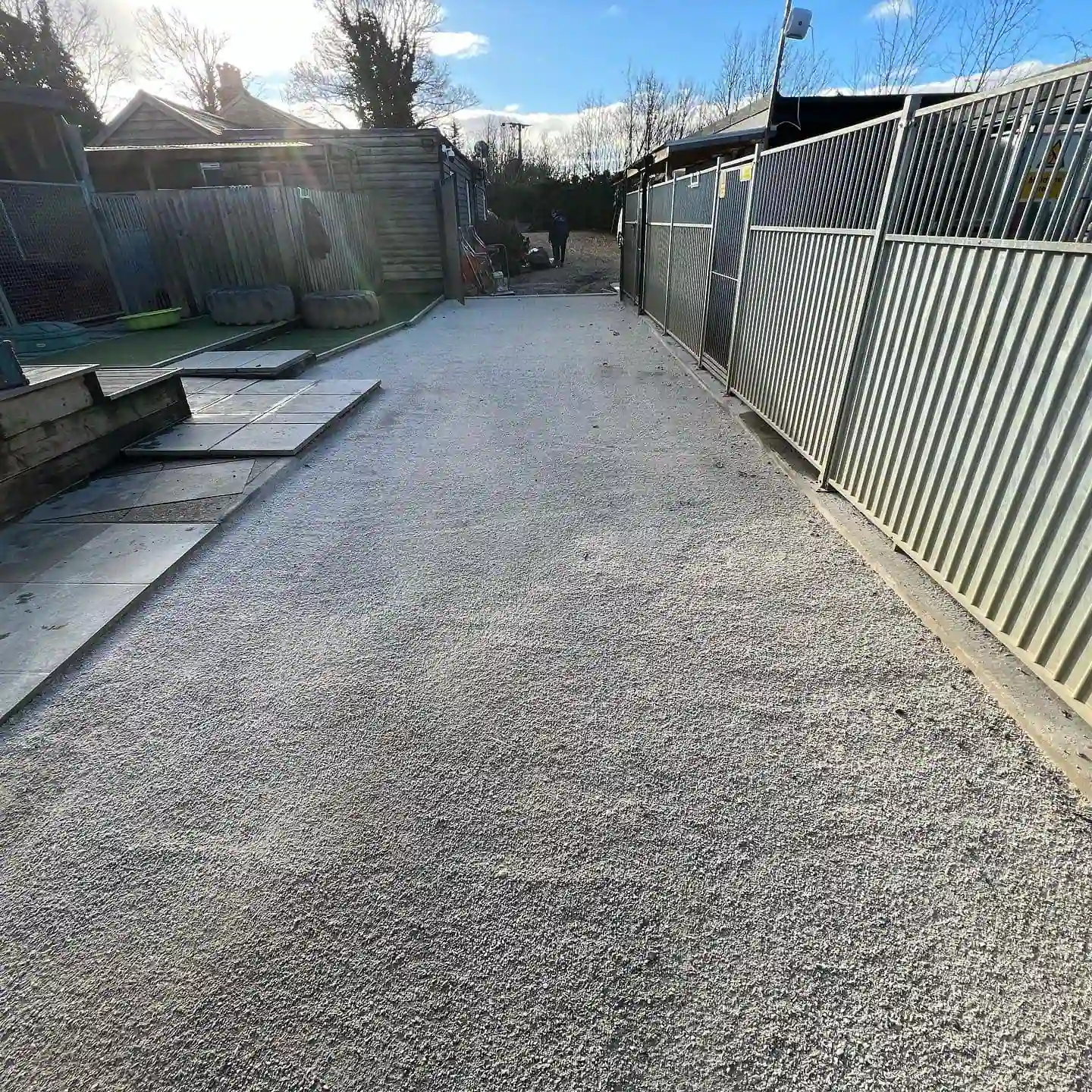 Sand gravel in outdoor space of Waggys DC