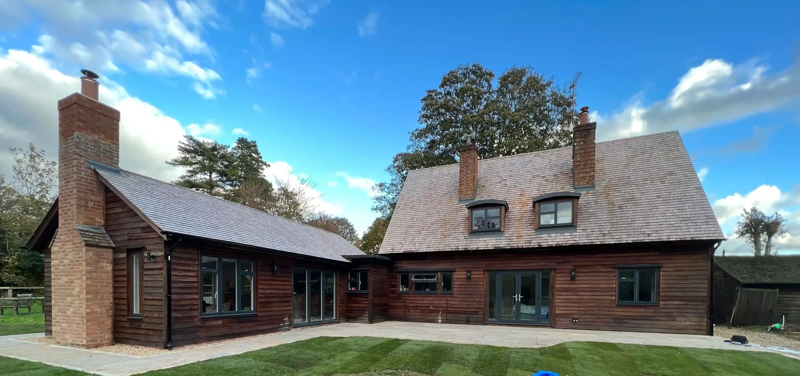 completed project with indian sandstone patio and path