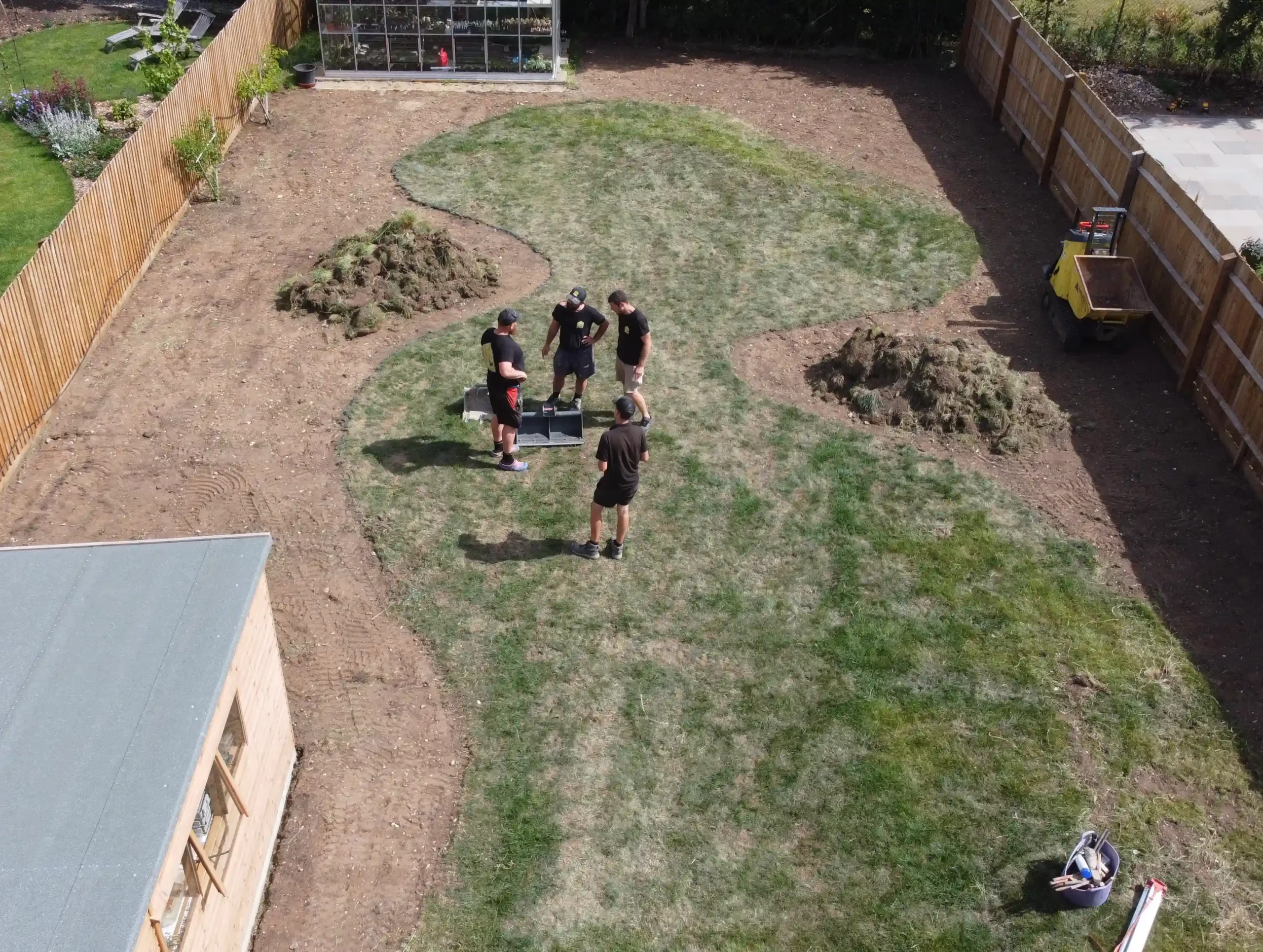 before aerial image of client garden