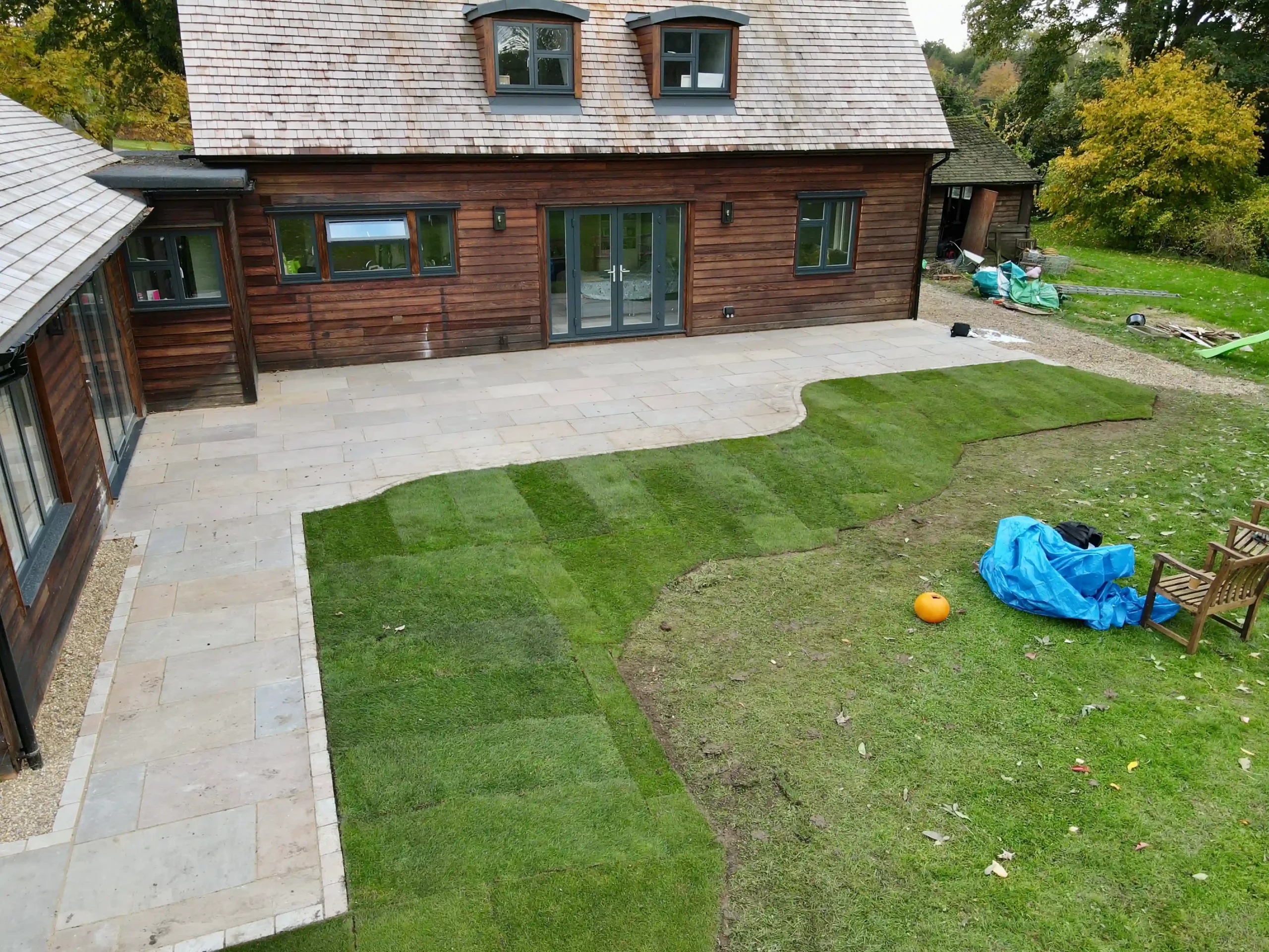 finished indian sandstone patio